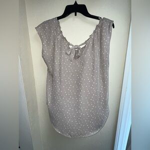 LC Lauren Conrad Tan Sleeveless Tie Front Blouse